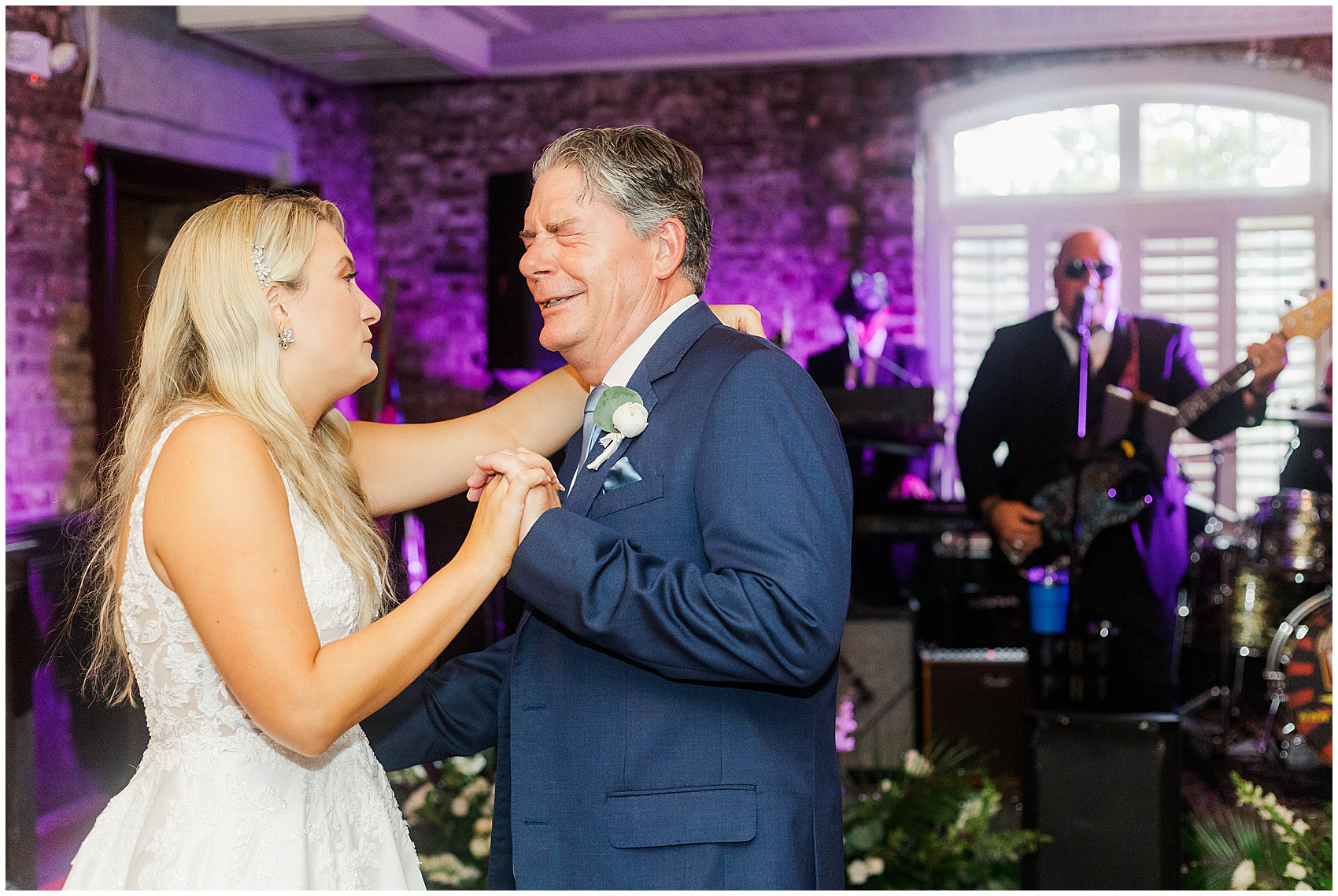bride dancing with her father at her Historic Rice mill wedding